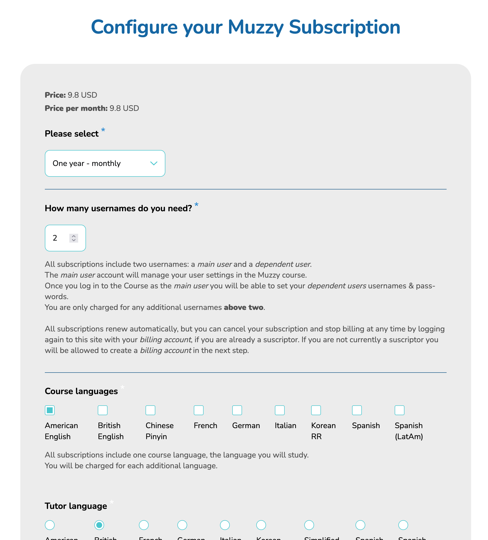 configure